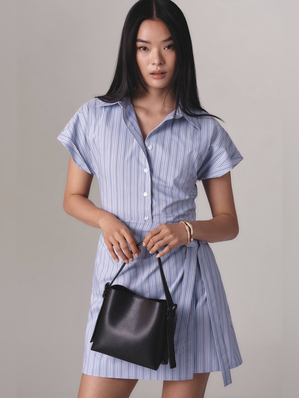 Mave Button-Front Wrap Mini Shirt Dress
Anthropologie